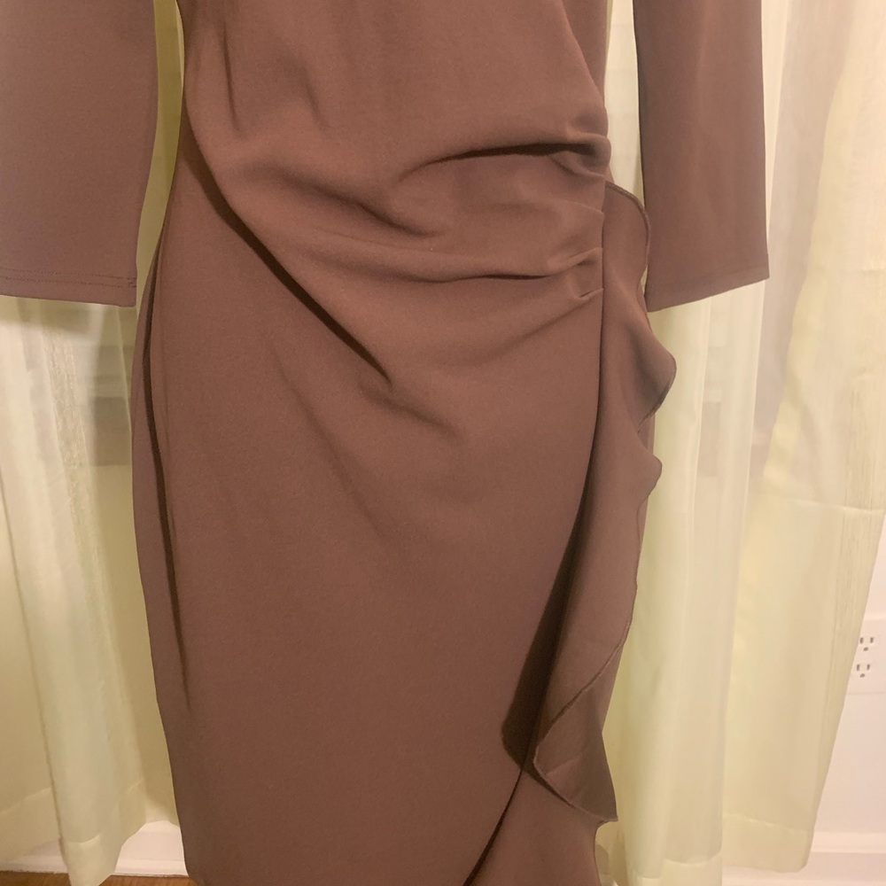 Chic  Brown Dress with ruffle - Picture 2 of 11